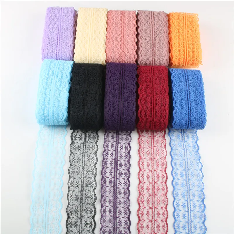 Beautiful 10 yards Lace Ribbon Tape Width 45MM Trim Fabric DIY Embroidered Net Cord For Sewing Decoration african lace fabric