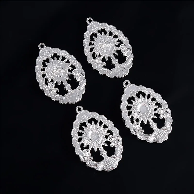 Religious Saint Catholic Guadalupe Mary and Holy Grail JHS Pendant DIY Pendant, suitable for making Christian jewelry crafts