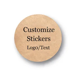 Kraft Paper Label Sticker Customize Text Logo Personalized Wedding Birthdays Hplodays Adhesive Sticker Handmade packing Supply