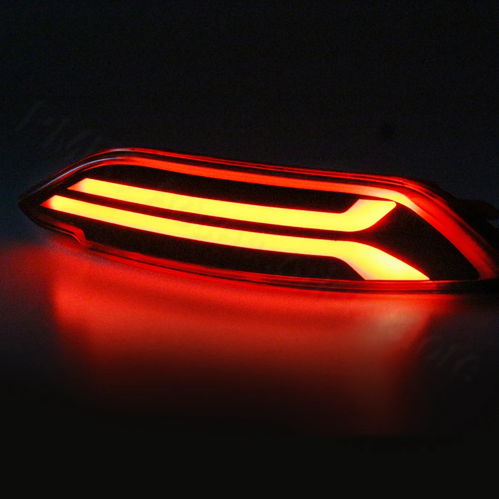 PMFC 2pcs Tail Lamp LED Rear Bumper Reflector Light Car Driving Brake Fog Trim Molding For Hyundai Tucson 2015 2016 2017 2018