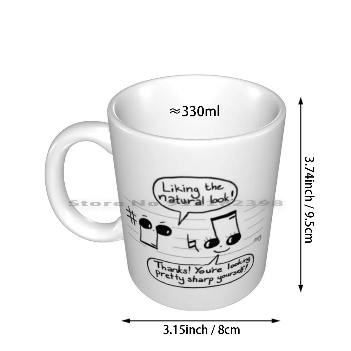 Musical Compliments Ceramic Mugs Coffee Cups Milk Tea Mug Music Cartoon Notes Note Quavers Characters Musical Music Musician