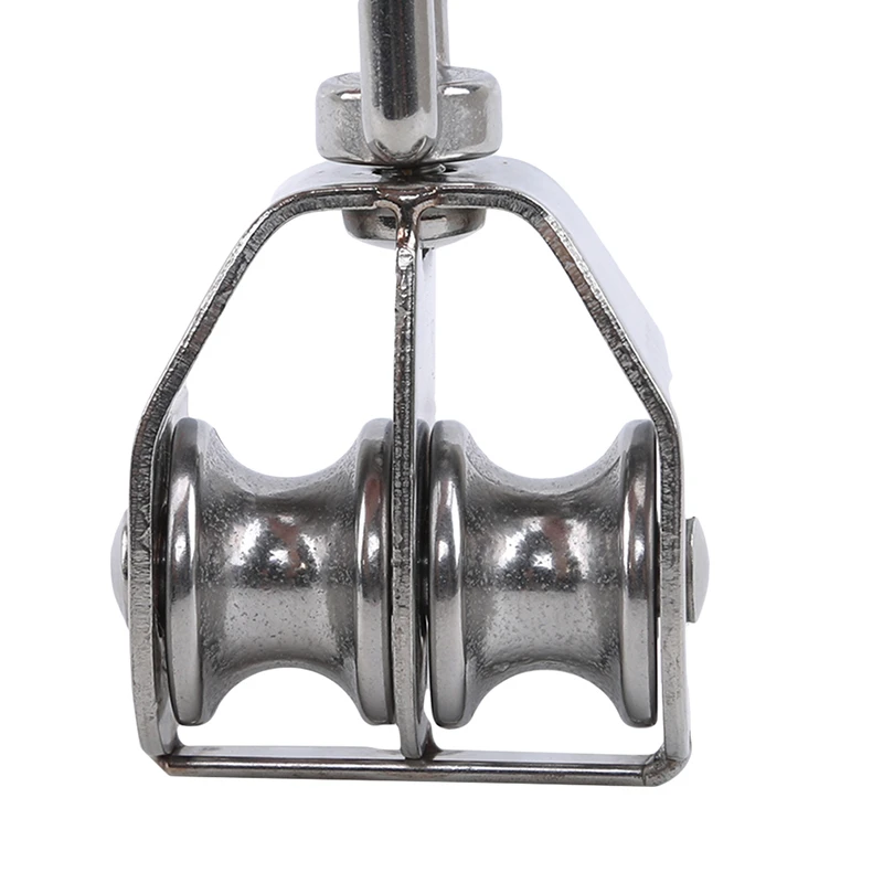 M15/M20 Stainless Steel Pulley Single/Double Wheel Swivel Lifting Rope Pulley Set Bearing Lifting Wheel Tools High Quality