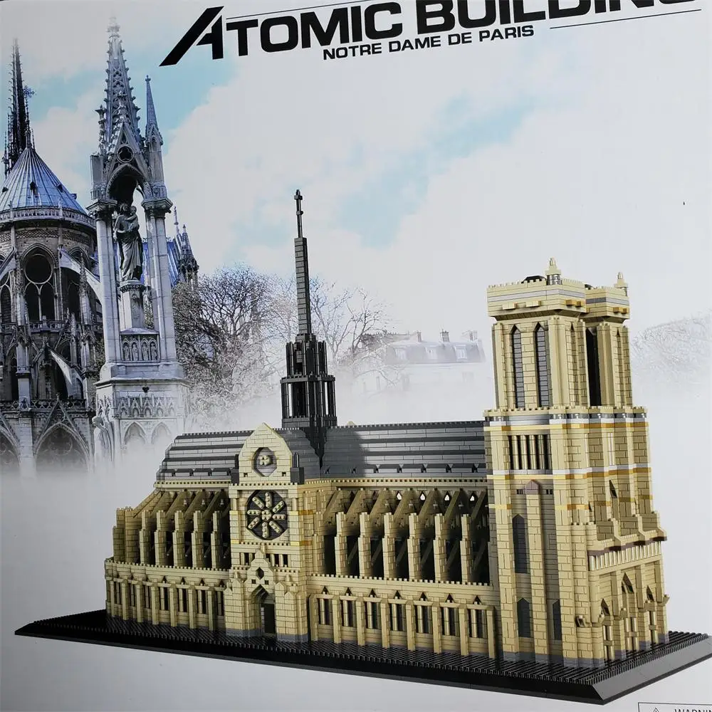 

7380 PCS PZX Mini Blocks World Architecture Notre Dame De Paris Diamond Bricks Building Toy for Children Gift Girl Present 9923