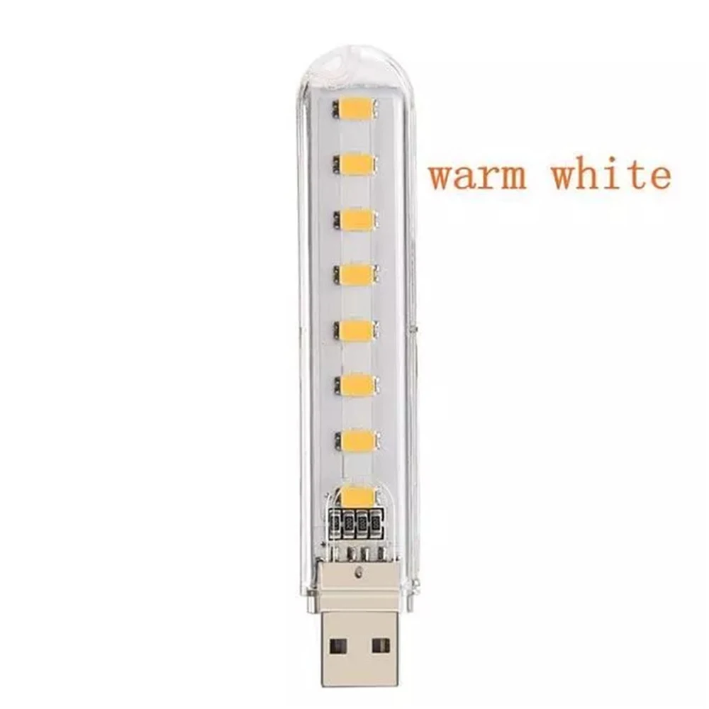 DC 5V Mini LED Nacht Licht Tragbare 1 3 8 LEDs USB Lesen Buch Lampe Notfall Lichter Für Power bank PC Laptop Notebook Camping