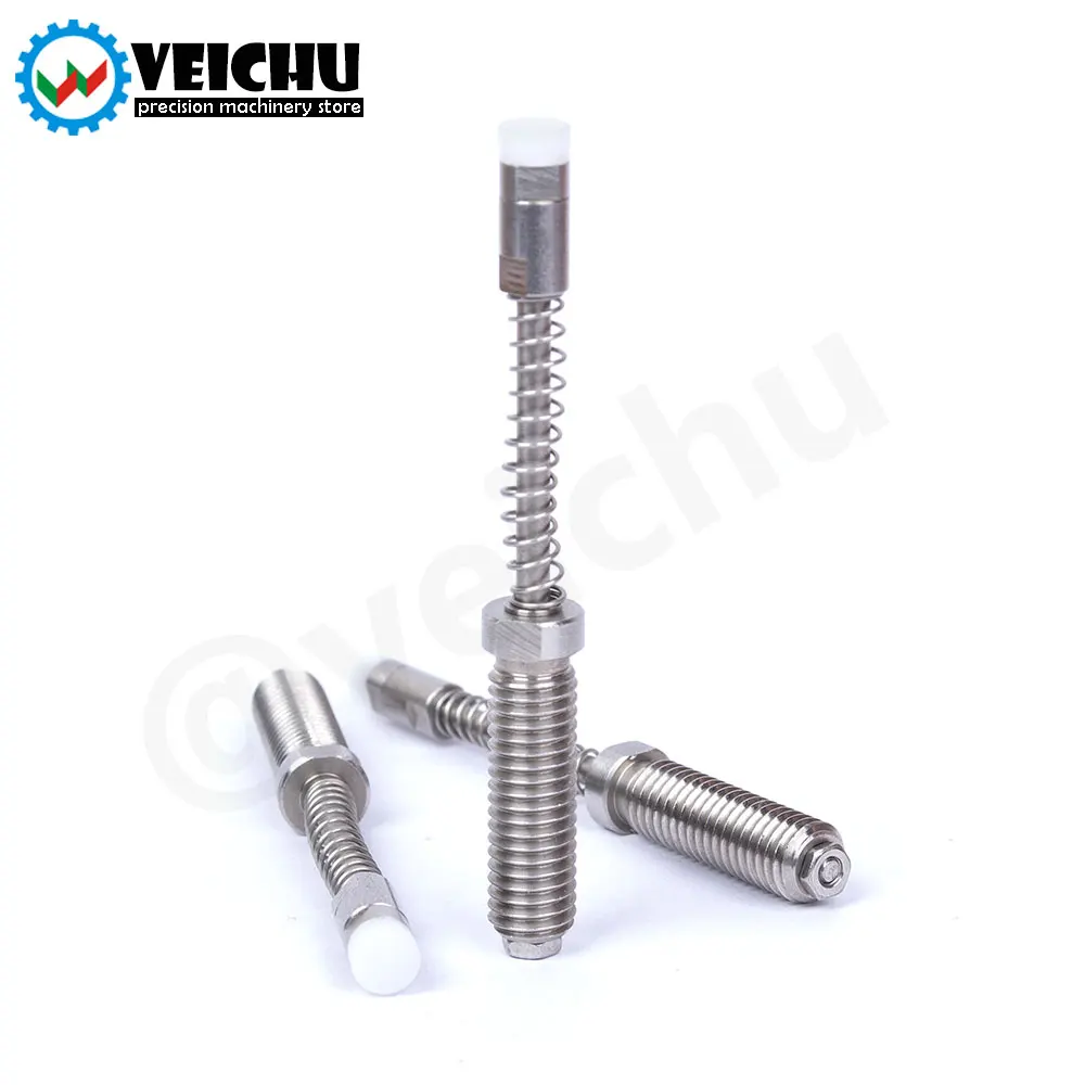 VEICHU Bush Built-In Plungers Specialized In Holding Spring Plungers POM Tip Stainless Steel Spring Pins Stroke Pin