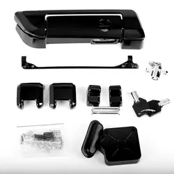 Gloss Black Hinges&Latch Kit&Tour Pack Lid Tether For Harley Touring Road King Road Glide 2014-Later With Tour Pak