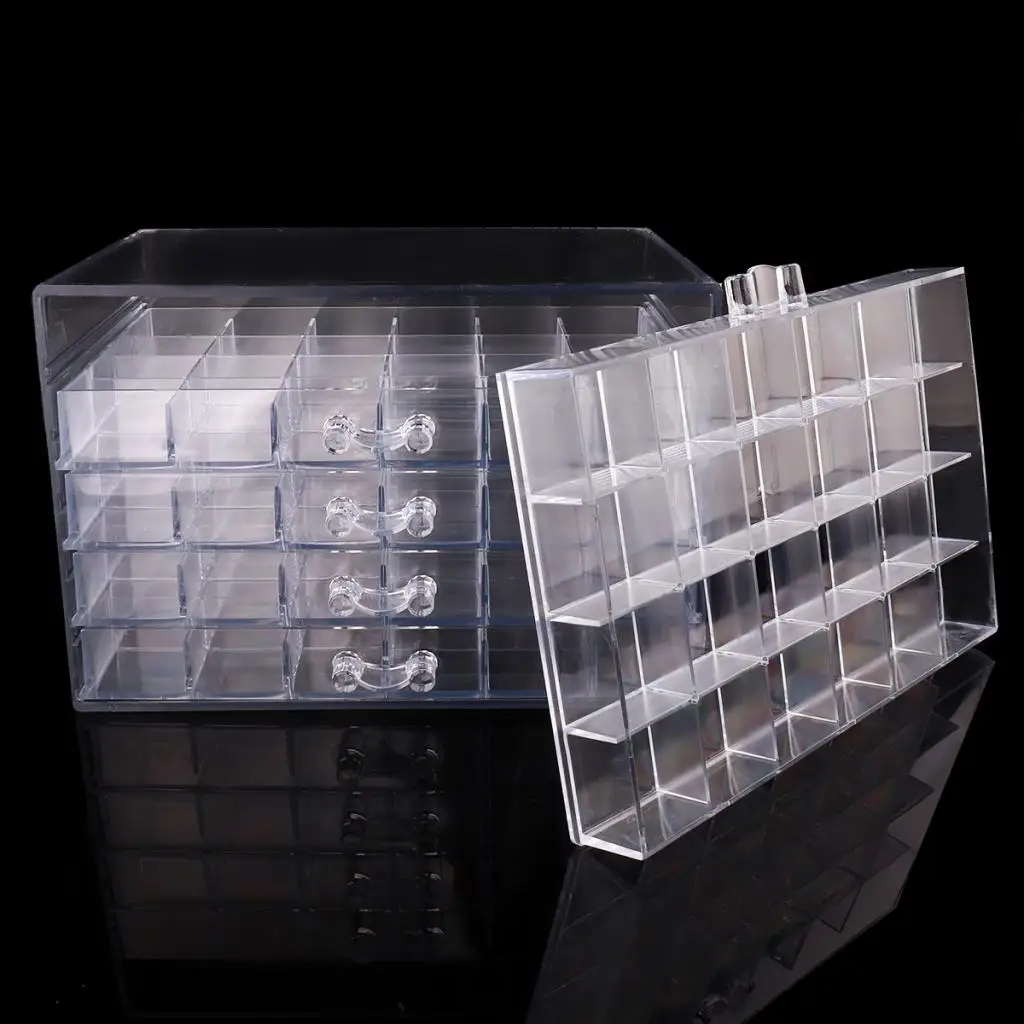 120 Grids Plastic Empty Storage Box Jewelry Nail Art Display Container Case Nail Art Tool Jewelry Drawer Storage Box table room