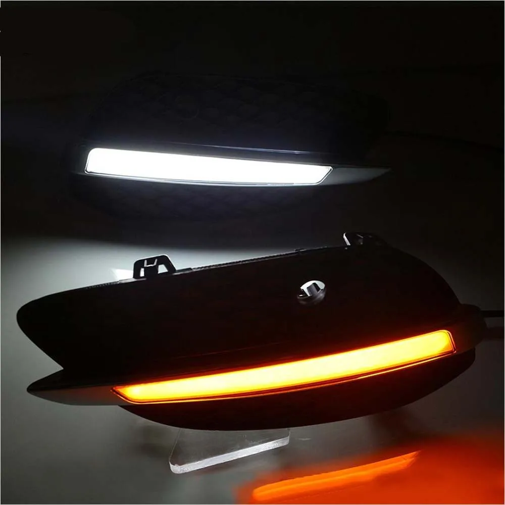 LED Daytime Running Fog Light ForMercedes Benz X205 GLC Class 2015-2016 Car Front Bumper Turn Signal Foglamp Day Lamp