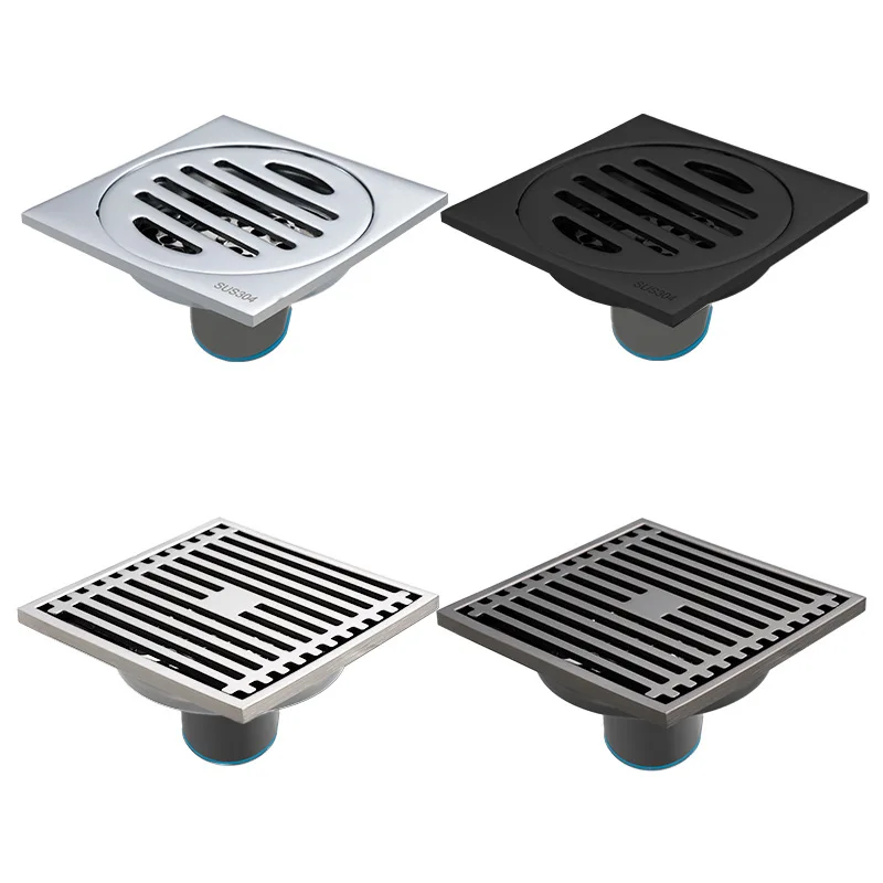 1PC Floor Drains 304 Stainless steel Shower Square Strainer Cover Washing Machine Deodorant Drainage Drains Bathroom Accessories