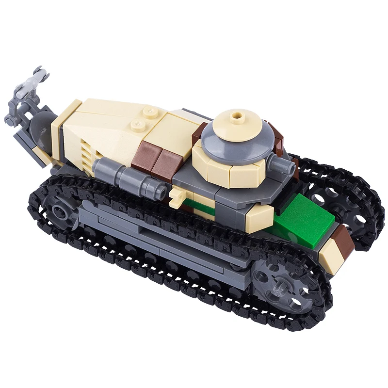 WW2 FT17 Tank Military Building Blocks Germany Soldier Weapon WW1 France Army Figures Car Bricks Toys For Children