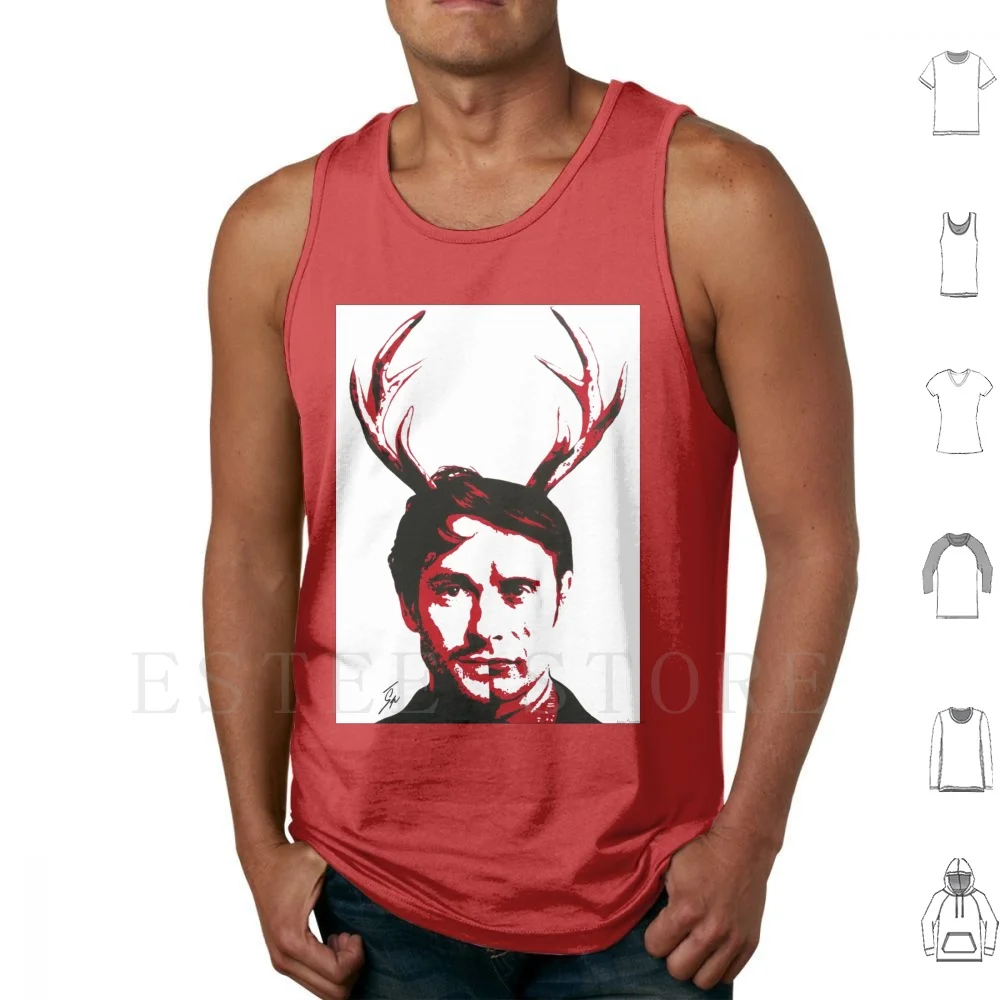 Hannibal Lecter Vs Will Tank Tops Vest Cotton Hannibal Hannibal Series Will Hannibal Lecter Popart Serial Killer Wendigo