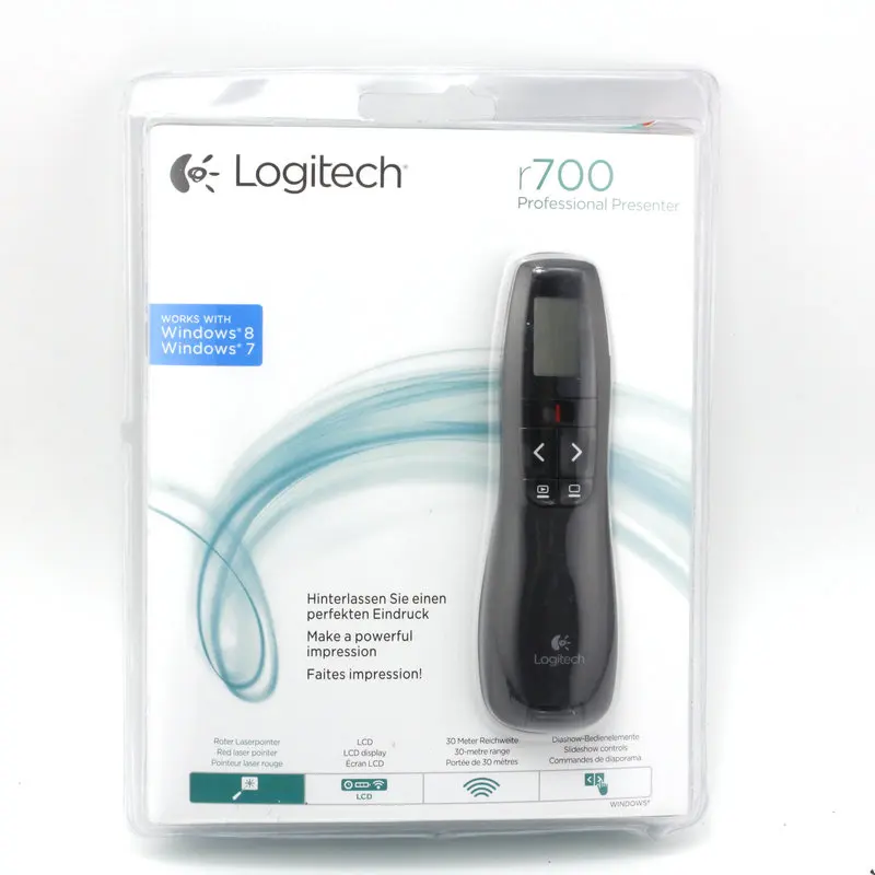 Logitech R700 2.4 GHz Remote Control Page Turning red Pointers Pen Presentation presenter pen Wireless Presenter laser pen