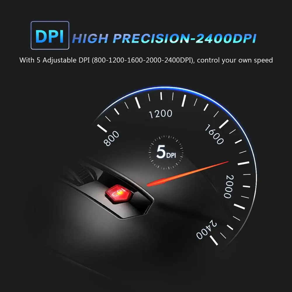 VicTsing 2.4G Wireless Gaming Mouse 2400 DPI Adjustable 6 Buttons Mouse With Nano Receiver Wireless Mouse for Computer/Laptop