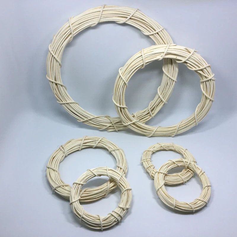 Christmas Decoration 10/15/20cm Rattan Ring Artificial Flower Garland Dried Flower Frame for Xmas Home DIY Floral Wedding Wreath