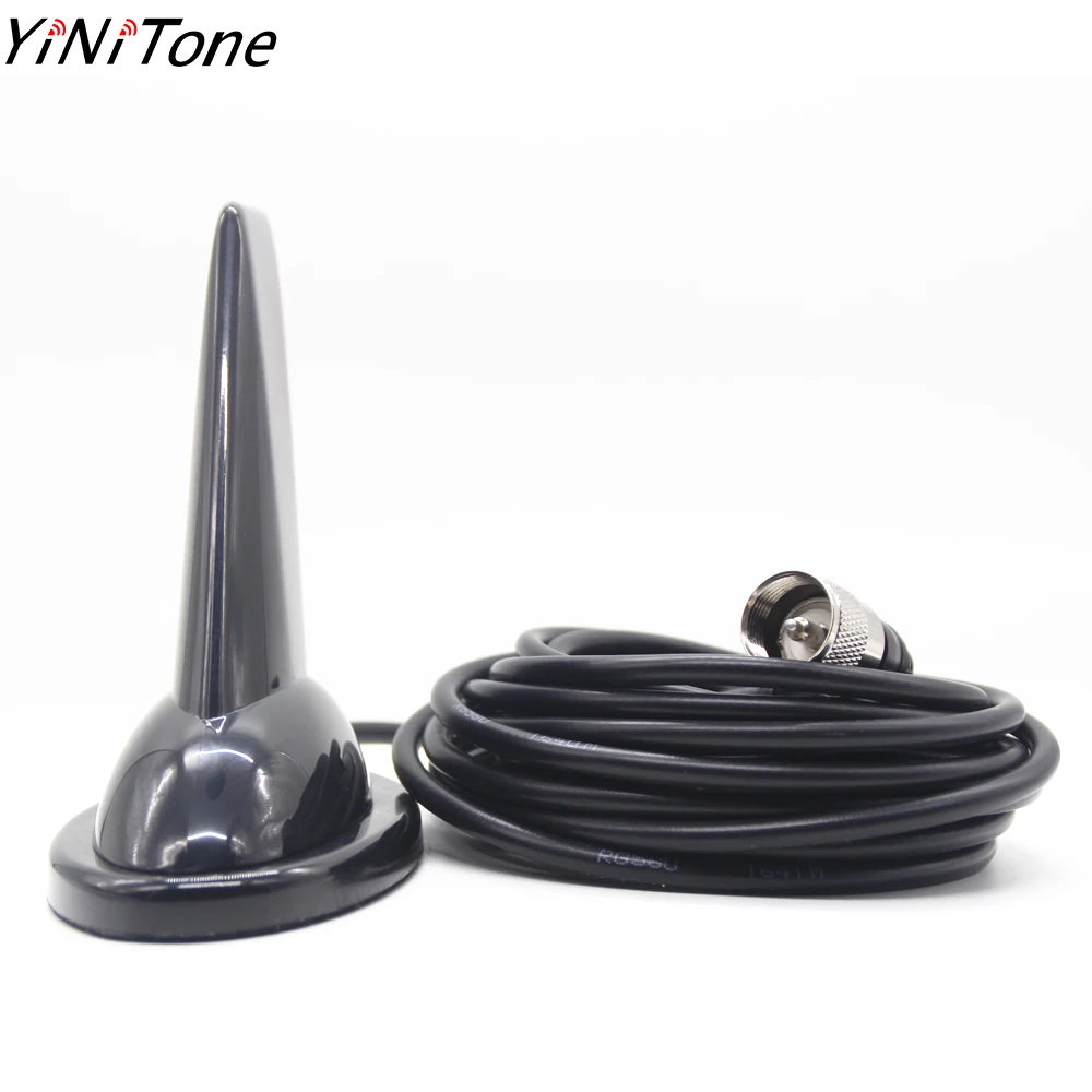 YiNiTone PL-259 to N SMA BNC Shark Fin Design VHF UHF 144/430Mhz Dual Band Antenna for QYT KT-7900D 8900 BJ-328 BJ-318 BAOFENG