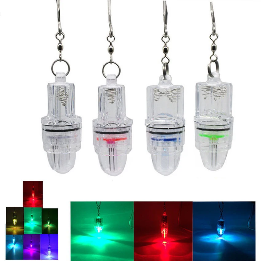 Mini Bright LED Fish Lure Light, Underwater Fishing Lamp, Flashing Light, Bait Lure with Hook, Deep Drop