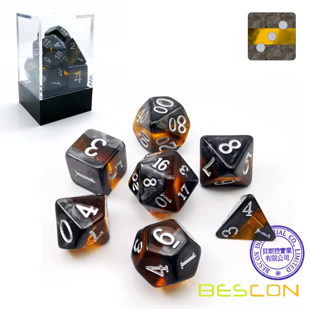 

Bescon минеральные камни драгоценные камни Виноградная лоза многогранные D & D игральные кости Набор из 7, ролевая игра игральные кости 7 шт. набор янтаря