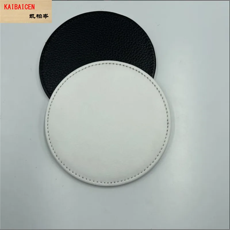 

100PCS 10*10cm New Blank Sublimation PU Leather Mug Pads Coaster DIY Heat Press Printing Transfer Mug cup Mat products