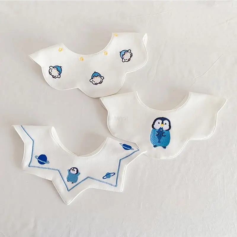 3 Pcs/Lot Baby Girls Bib Soft Cotton Drool Cloth Bibs Cute Scarf Comfortable Drooling Teething Towel Saliva For Newborn Boys