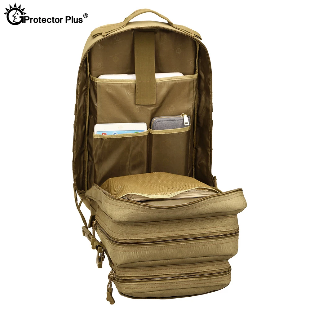 Protector PLUS-impermeável Tático Mochila Militar, Grande Capacidade, Desporto ao ar livre, Camo Mochila, Viagem, Camping, Saco Durável, 45L