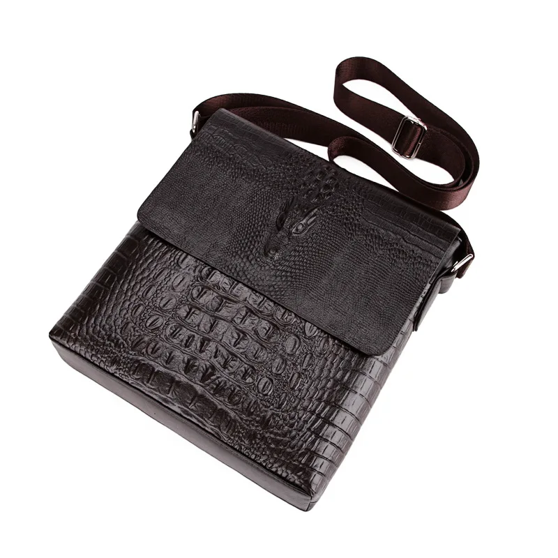 Crocodile Pattern Business Vertical Section PU Leather Korean Version Crossbody Shoulder Bags Briefcase 2201 25X27X5cm