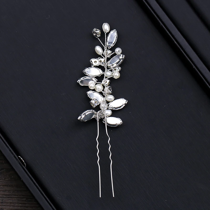 AiliBride Pearl Rhinestone Wedding Hair pins Hair Accessories Women Bridal Headpiece Handmade Hair Jewelry