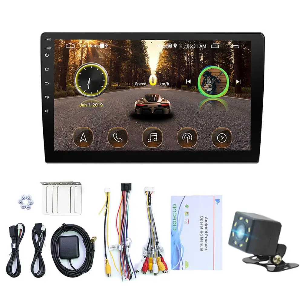 10.1 Inch Car Radio Android 8.1 16G Memory MP5 Player HD Touch Screen Bluetooth GPS Navigation WIFI Multi-functional Radio