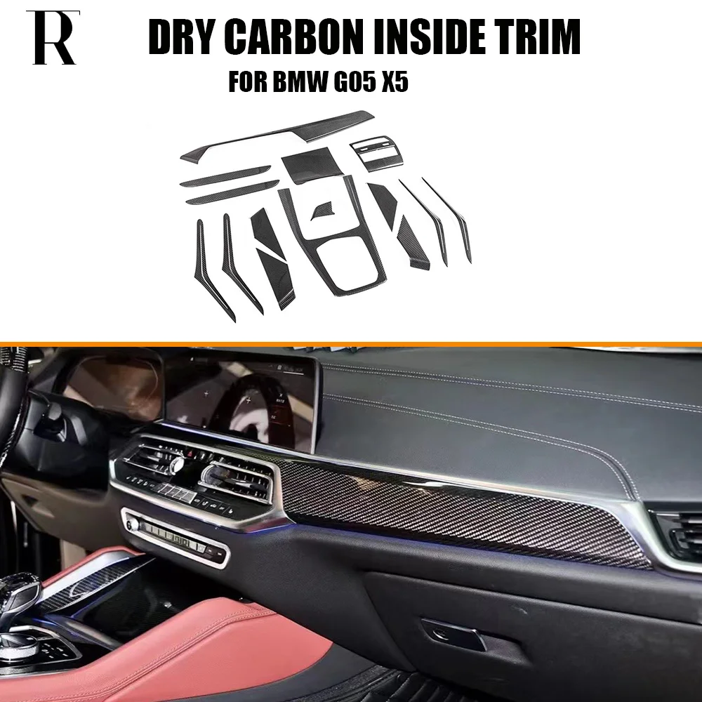 

Add On Style Dry Carbon Fiber Interior Dashboard Moulding Trim Cover for BMW G05 New X5 2019UP