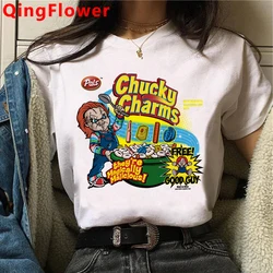 Chucky Harajuku Funny Cartoon Horror T Shirt Women Harajuku Ullzang Graphic T-shirt Vintage Anime Tshirt Fashion Top Tees Female