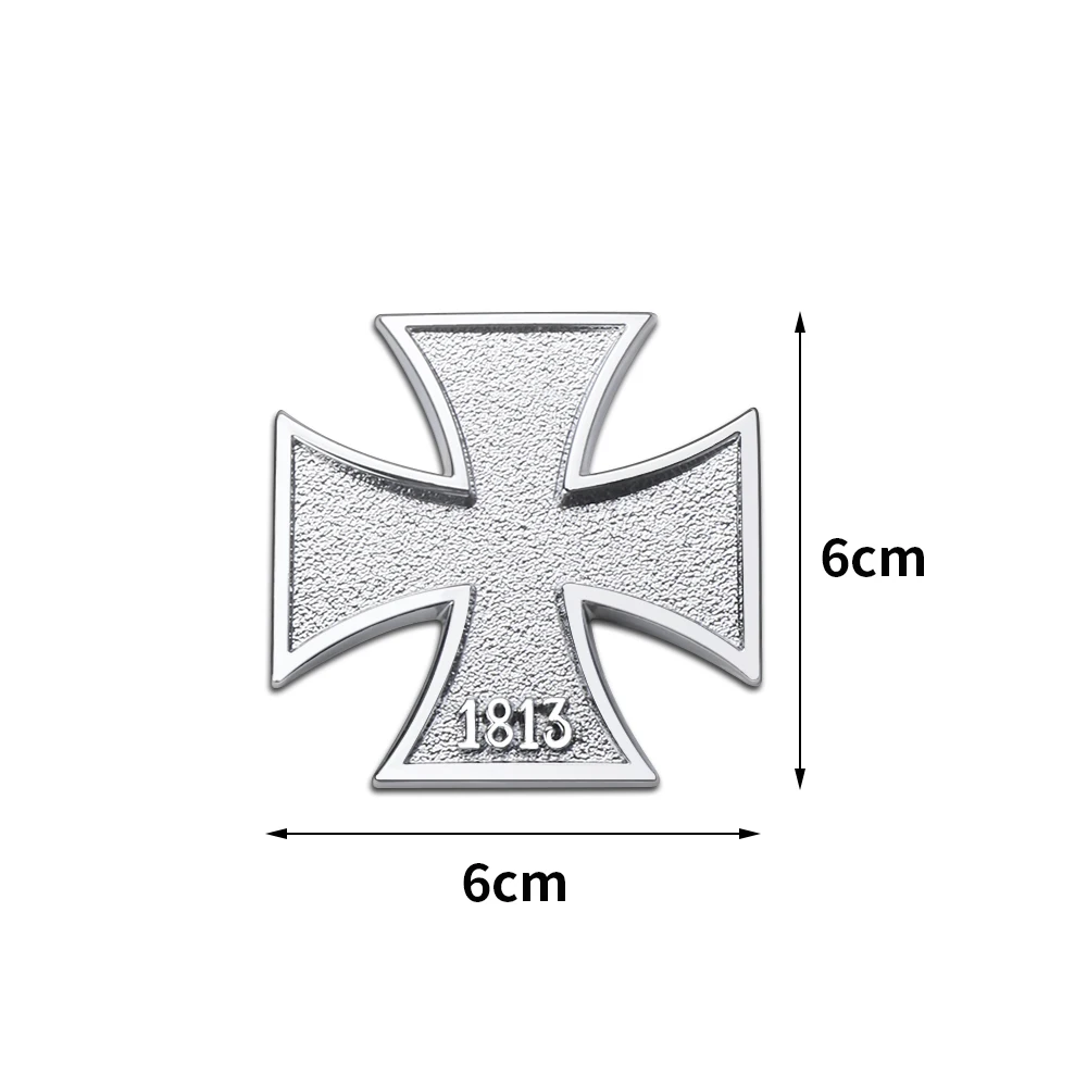 3D Chrome Maltese Cross Decal Emblem – Peel & Stick For Car, Bike, Trailer, Van