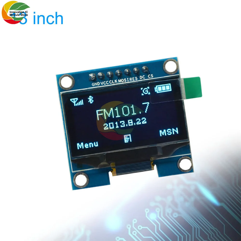 Ziqqucu 1.3 inch OLED 128x64 LCD Display Module 7 Pin SPI/I2C SSH1106 LCD Module for Arduino AVR PIC STM32