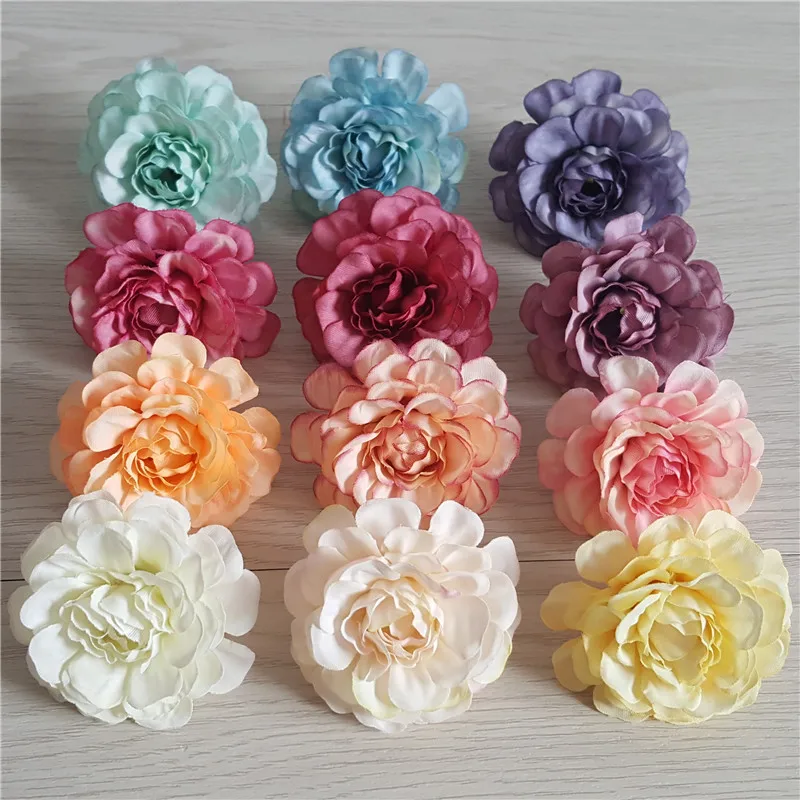 10 pz 5cm seta artificiale peonia rosa testa di fiore per fai da te fiore parete confezione regalo scrapbooking matrimonio decorazione della festa a