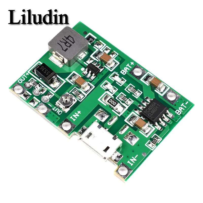 Lithium Li-ion 18650 3.7V 4.2V Battery Charger Board DC-DC Step Up Boost Module TP4056 DIY Kit Parts liludin