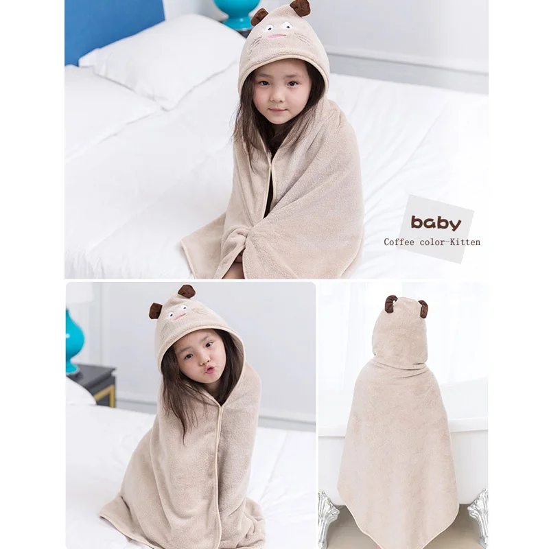 Cute Baby Towel Hooded Bathrobe Soft Infant Newborn Towel Animal Baby Blanket Cartoon Baby Bath Towel