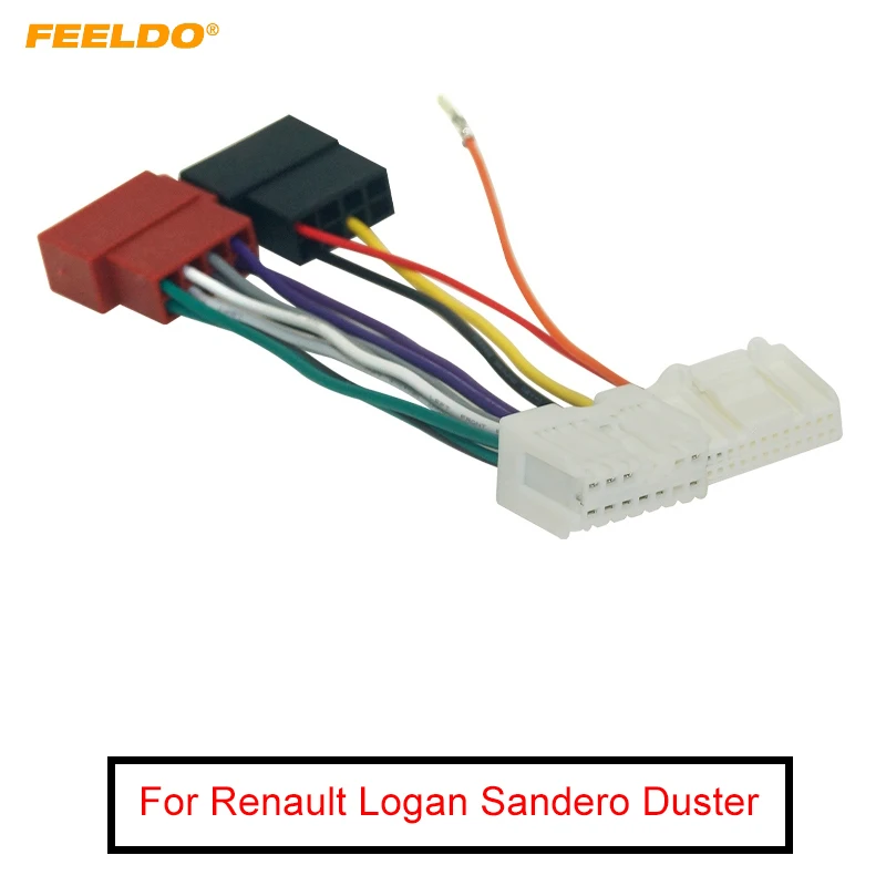 

FEELDO Car CD Radio ISO Wiring Harness Adapter for Renault Logan Sandero Duster Captur Head Units Cable