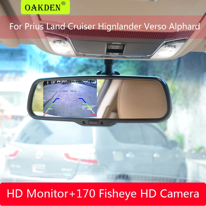 For Toyota Prius Land Cruiser Hignlander Verso Alphard 4.3 Inch Car Rear View Camera Mirror Monitor with Special Bracket Backup