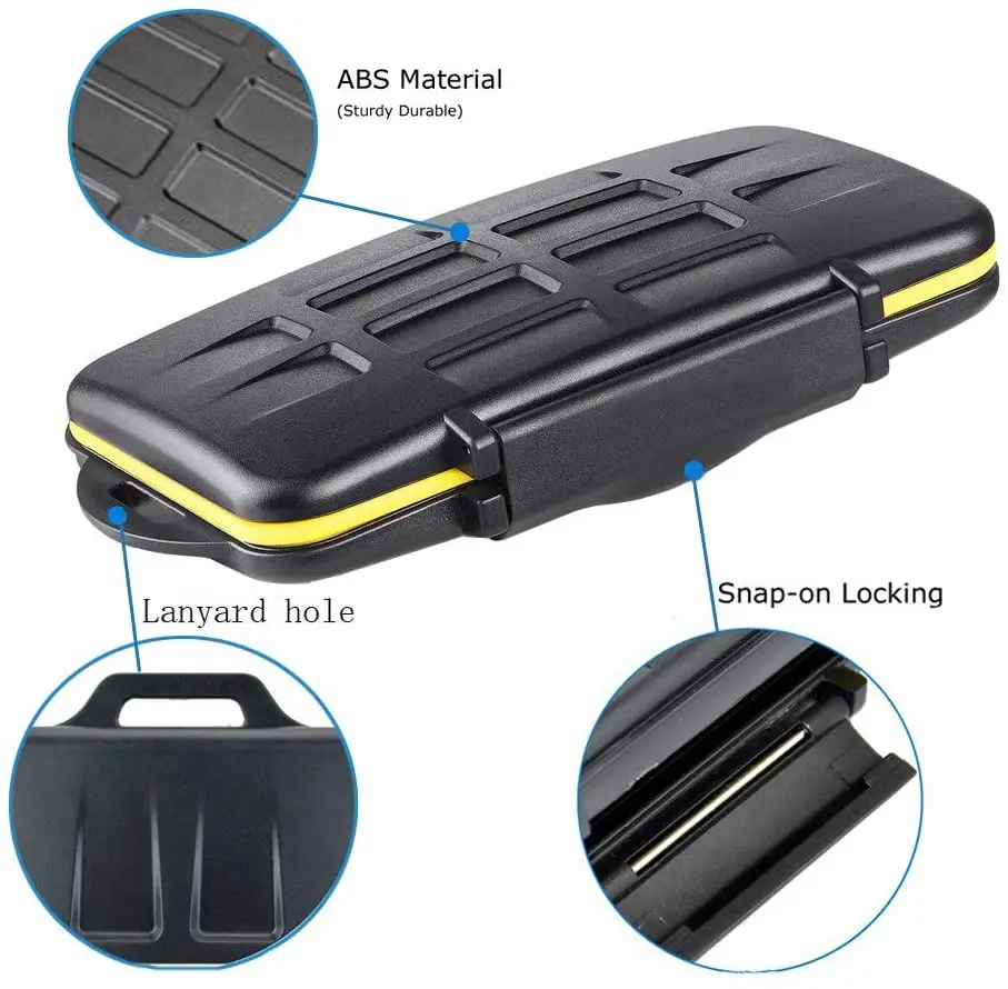 SD Card Waterproof 24 Slots Memory Holder Case Storage Box for 12 SD Cards and 12 TF/Micro SD Cards