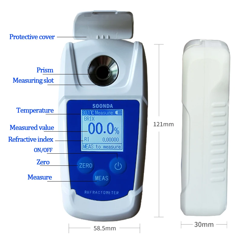 0-93% Digital Brix Refractometer Brix tester meter Fruit Juice Beverage Drinks Sugar Content Measuring Instrument Suger Meter