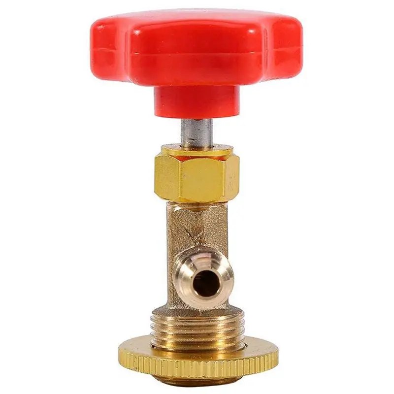 R134a Can Canister Opener Tap Tapper M14/1/4 inch SAE Car Auto Air Conditioning Refrigerant Can Tap Valve Red + gold Bottle Open