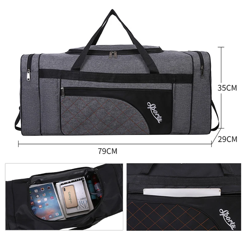 Imagem -04 - Bolsa de Viagem Portátil de Grande Capacidade Bolsa de Bagagem Unissex Dobrável à Prova Dágua Bolsa de Ombro para Lazer ao ar Livre Xa270f