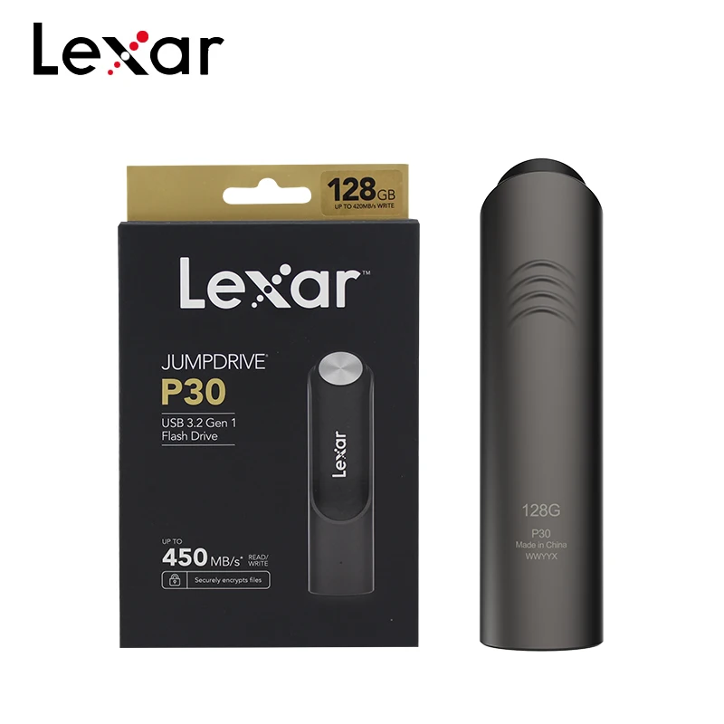 Original Lexar JumpDrive P30 128GB 256GB 512GB USB 3.2 Gen 1 Flash Drive 1TB Memory Stick Max 450MB/s Storage Disk U Disk For PC