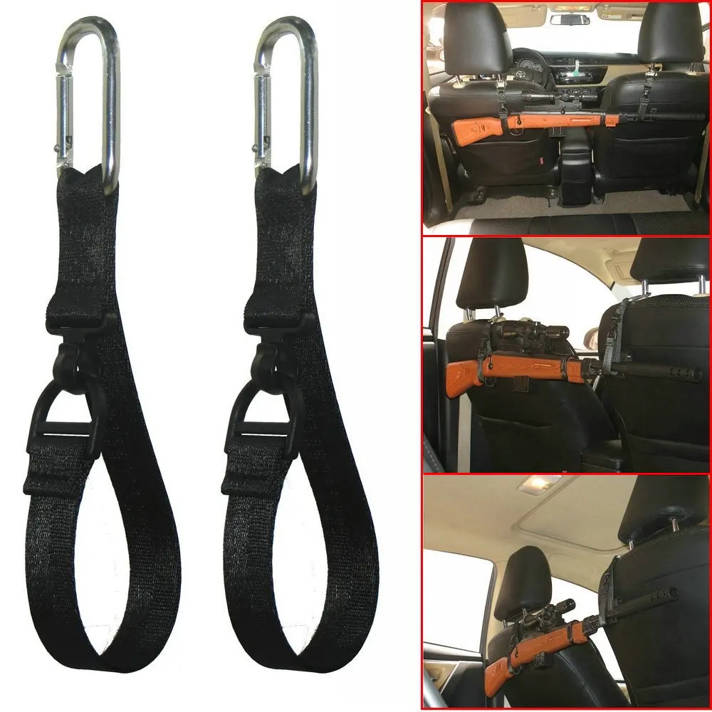 2Pcs Gun Rack for Car Seat Headrest Sling - Shotguns, Rifles, Bows Holder,fishing Poles,baseball Bat Ect