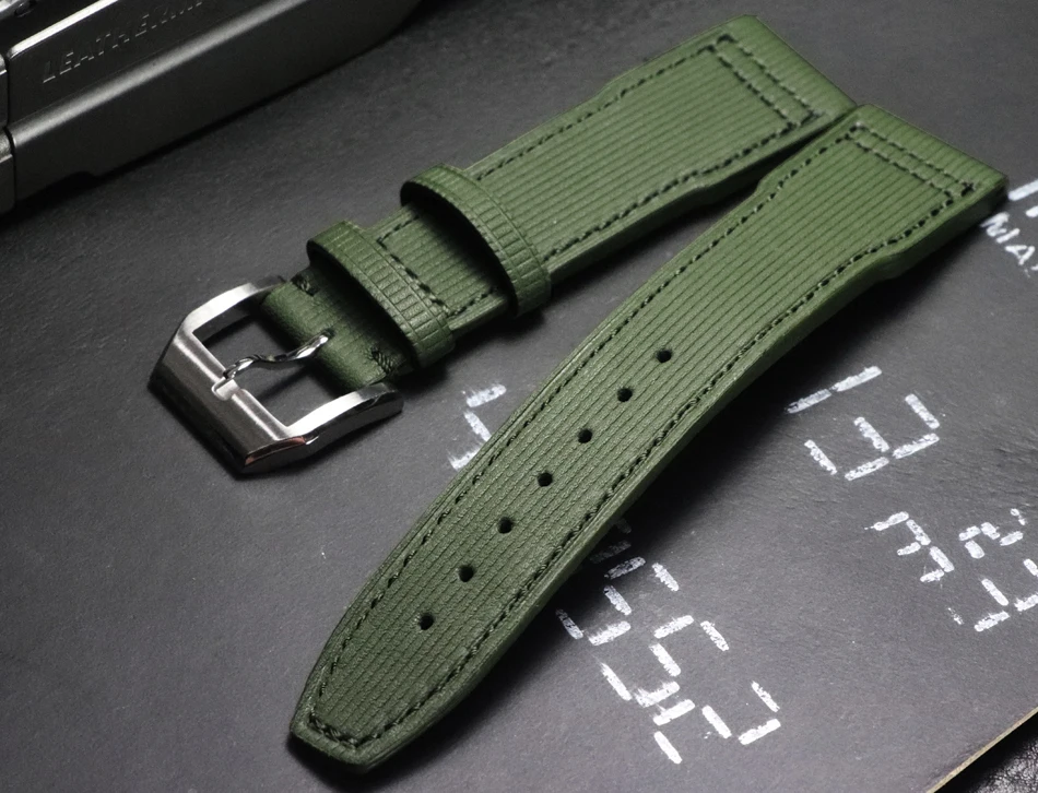 Men\'s Calf Leather Watch Band for IWC Pilot Mark XVIII IW327004 IW377714 Watch Strap 20 21 22mm Green Bracelet Bands for Man