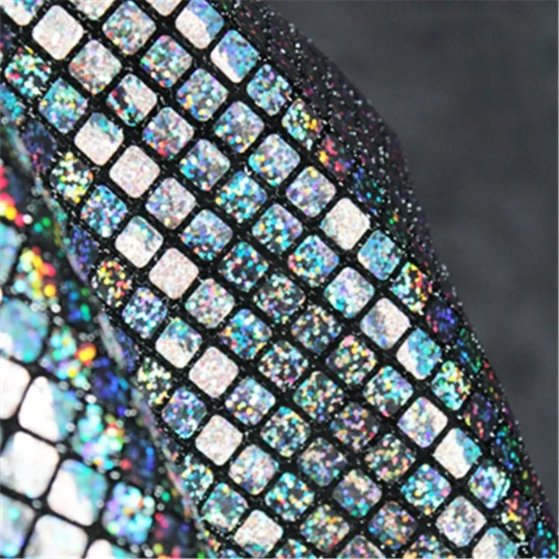 Square Sequined Rainbow Gauze Fabric DIY Patchwork Party Decor Props Skirts Wedding Dress Metallic Clothes Designer Fabric