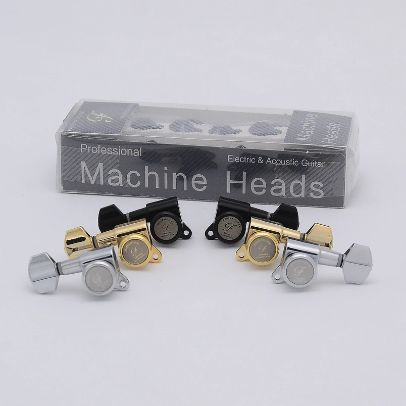 

1 Set 6/7/8 Strings Locking Guitar Machine Heads Tuners Gear Ratio 1:18 Chrome / Black / Gold