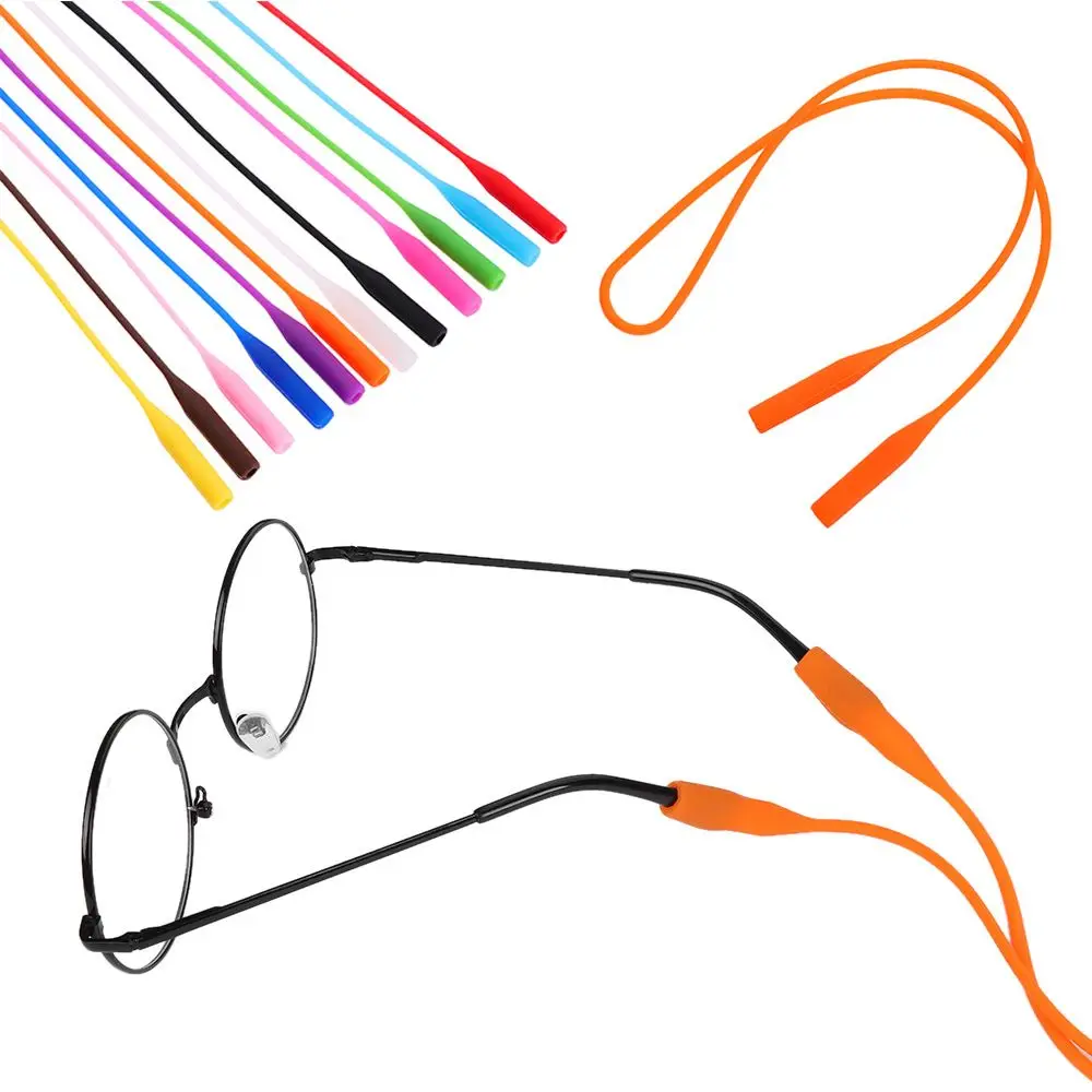 Candy Color Hair Rope Elastic Silicone Eyeglasses Straps Sunglasses Chain Sports Anti-Slip String Glasses Ropes Band Cord Holder