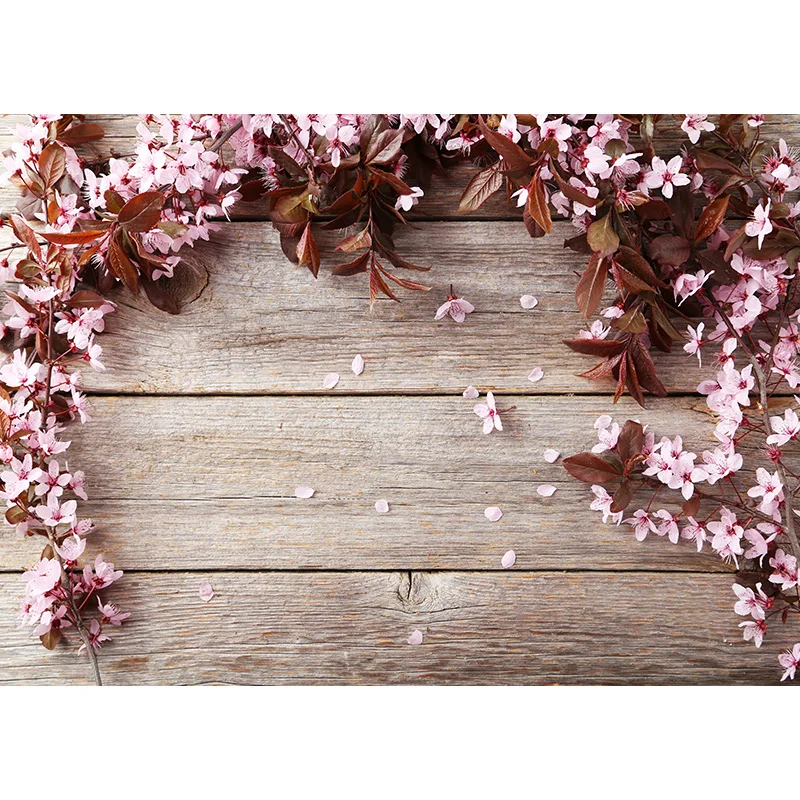 ZHISUXI Vinyl Photography Backdrops  Flower and wood Planks Theme Photography Background  DST-1019