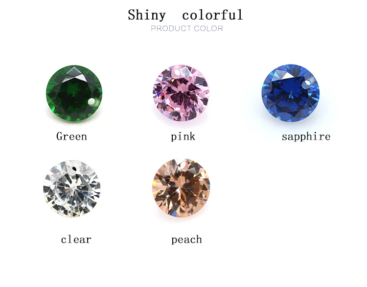 Spark 6.0mm 8.0mm10mm AAAAA Grade Cubic Zirconia Stone Multicolor Round single Hole Sewing Gem Woman's Jewelry Accessories