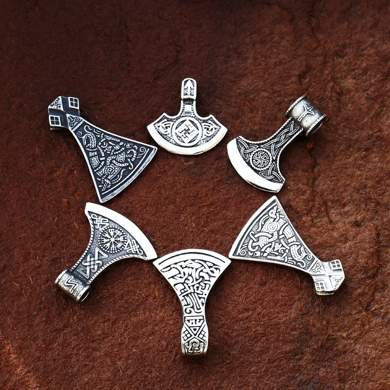 BEIER 316L Stainless steel thor\'s axe head pendant necklace viking scandinavian norse man punk rock Vintage jewelry BP8-272