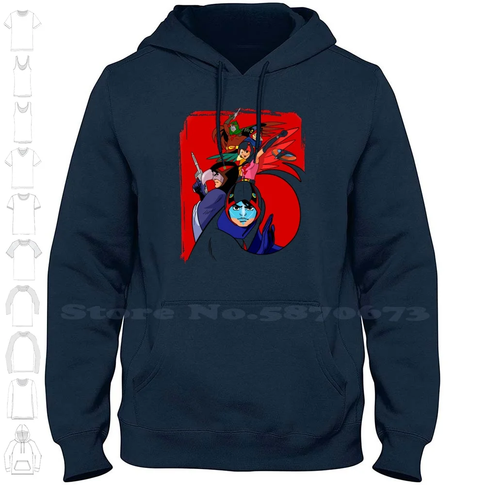 Battle Of The Planets 100% Cotton Hoodie T-Shirt Battle Of The Planets Gatchaman G Force Anime Cartoon Retro Manga 80S Phoenix